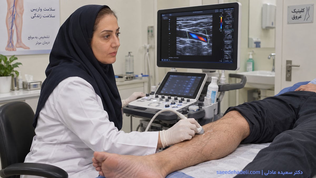 سونوگرافی داپلر برای تشخیص و انتخاب درمان نارسایی وریدی پا توسط دکتر سعیده عادلی