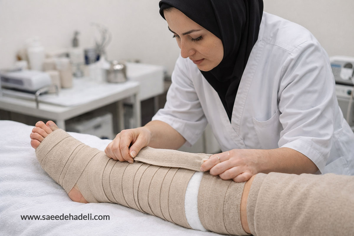 بانداژ لنف ادم پا